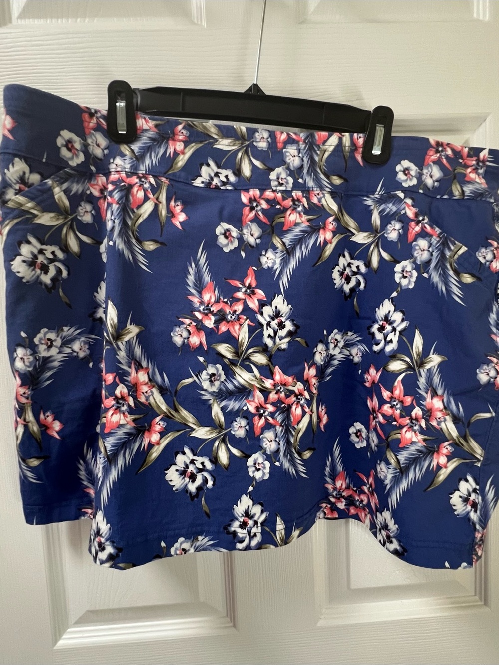 Skirt With Shorts Activewear Skort Hawaiian Floral Print Blue Multicolor XXL